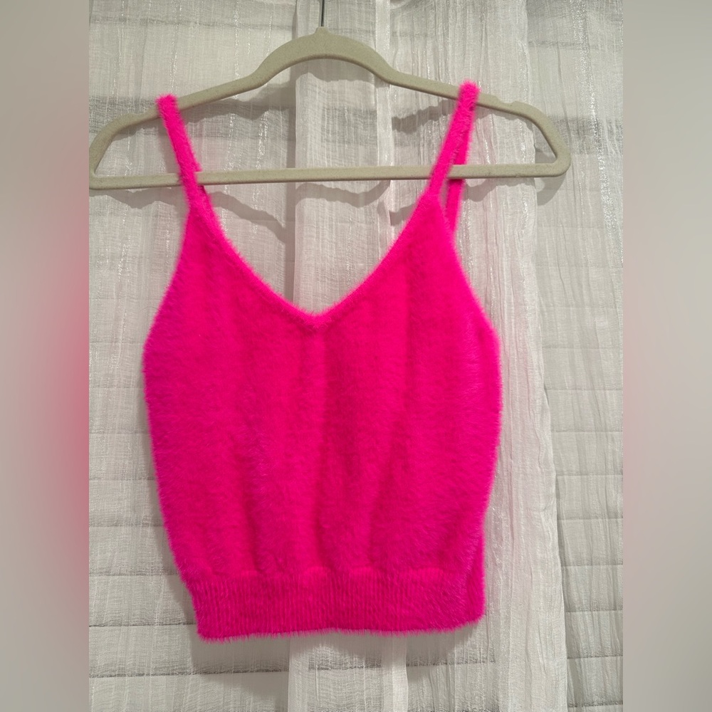 For Love and Lemons Hot Pink Cropped Tank. Super soft and fluffy